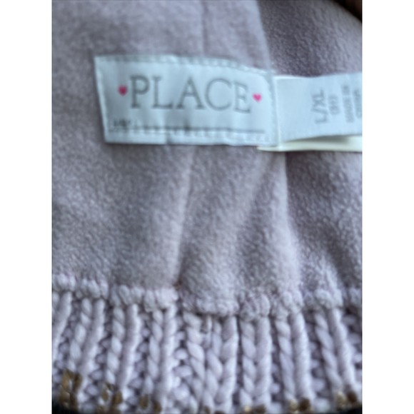 Place Girls Rose Gold Beanie Size Large 8+ Faux Fur Pompom - Picture 3 of 4